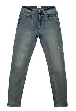 Hudson Barbara High Rise Crop Jeans Womens 26 Blue Spikes Light Wash